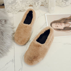 Outer Wearing Non-Slip Flat Fur Loafers