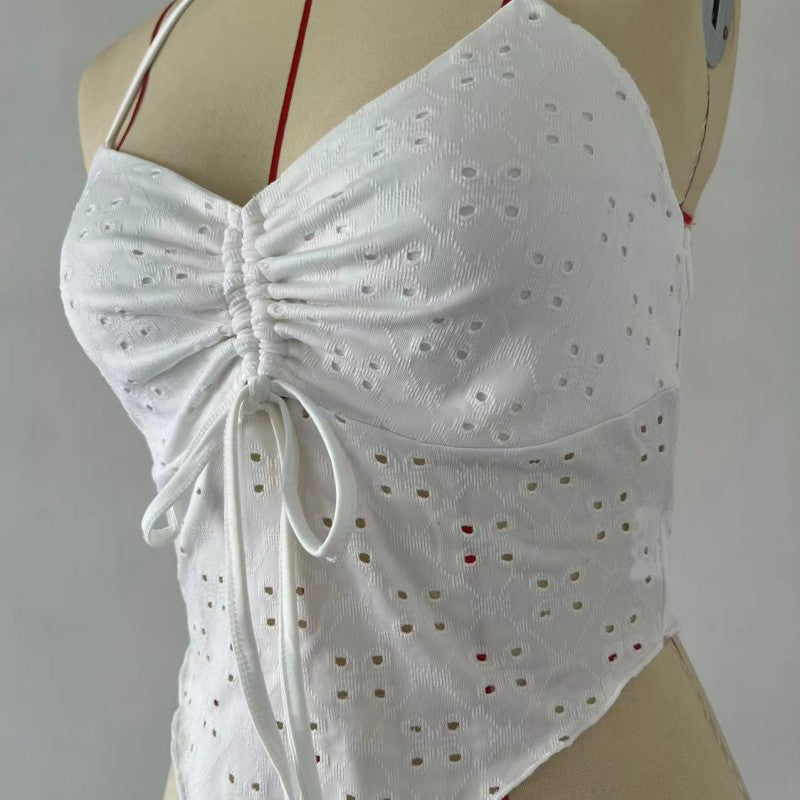 The Daisy Eyelet Halter Top