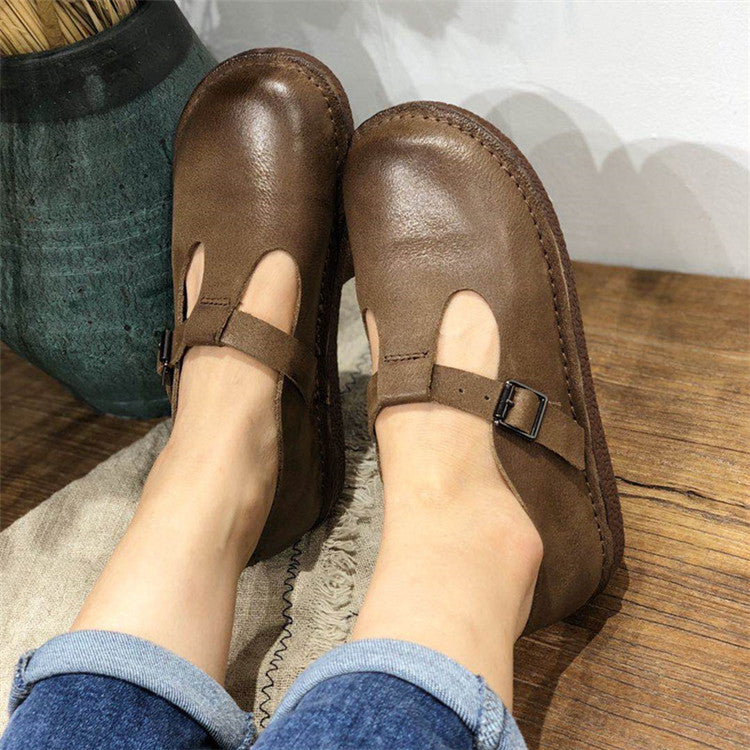 Handmade Leather Flat Soft Sole Women's Shoes