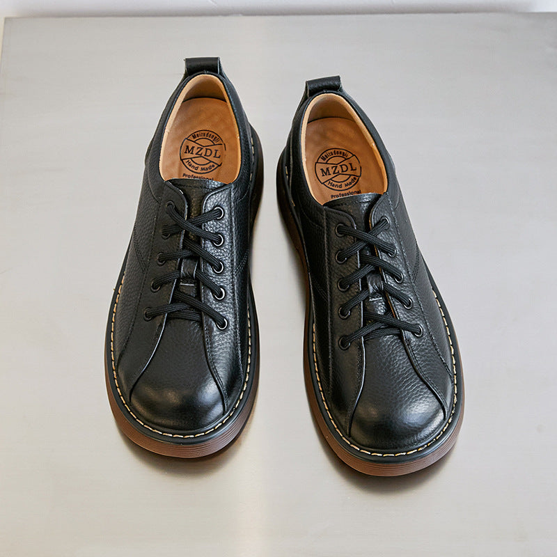 Platform Oxfords Shoes Lace Up Flats Leather Shoes