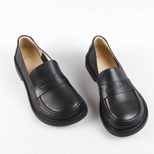 Handmade Loafers Big Toe Comfortable Soft Leather Shoes