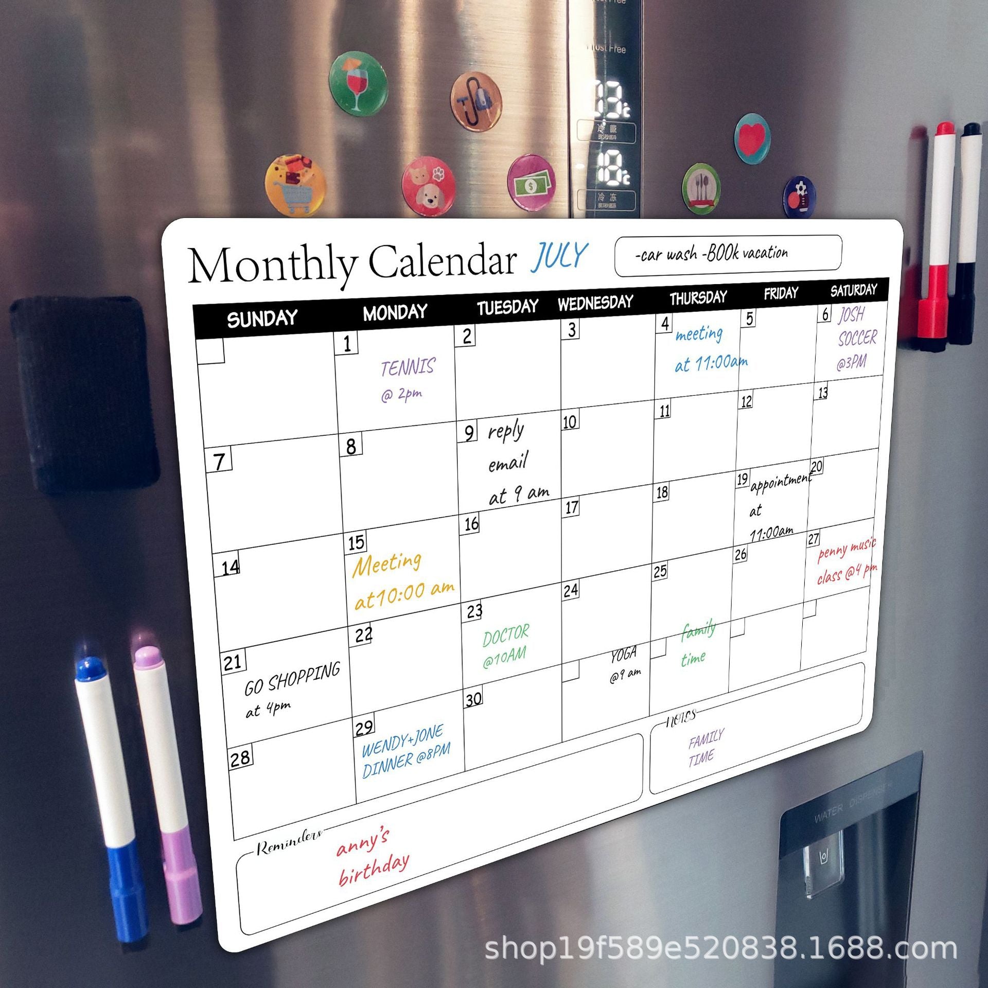 A3 Magnetic Monthly Planner White Board