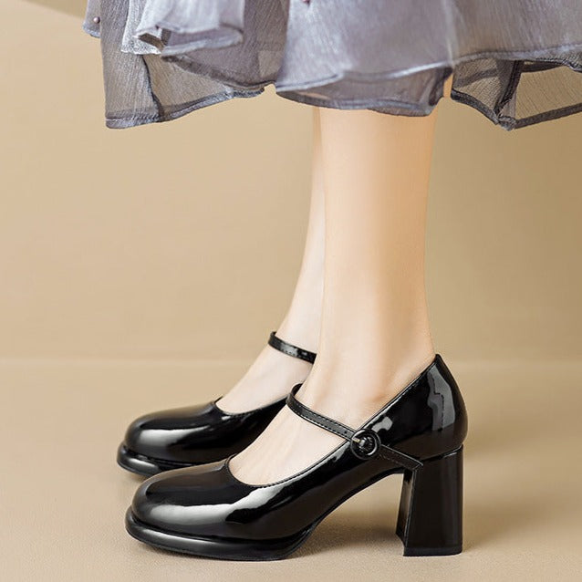 Block Heel Mary Janes Pumps Dress Shoes