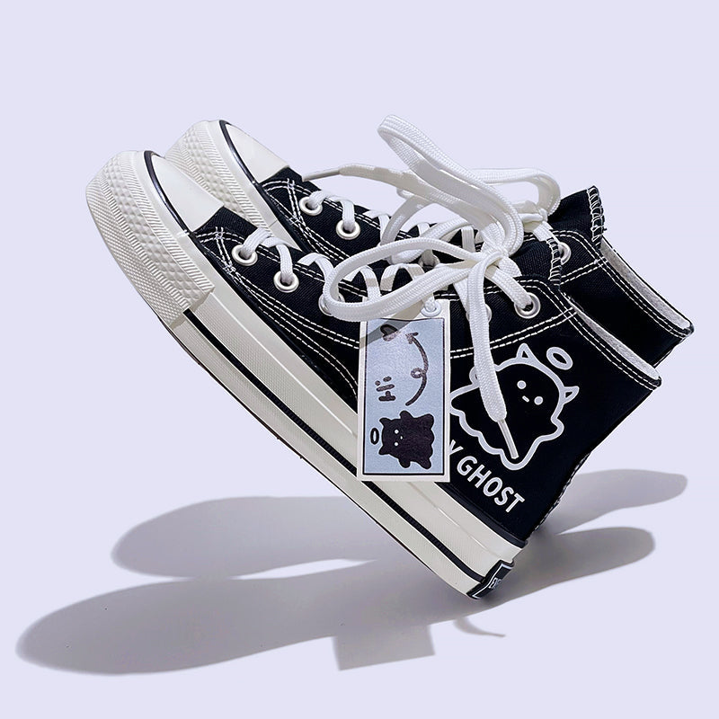 Mens Students Fairy Ghost High Top Canvas Sneakers