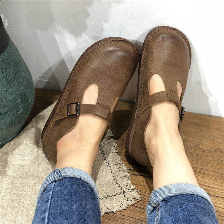 Handmade Leather Flat Soft Sole Women's Shoes