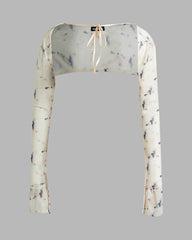 Promethean Halter Mesh Sleeves Crop Top