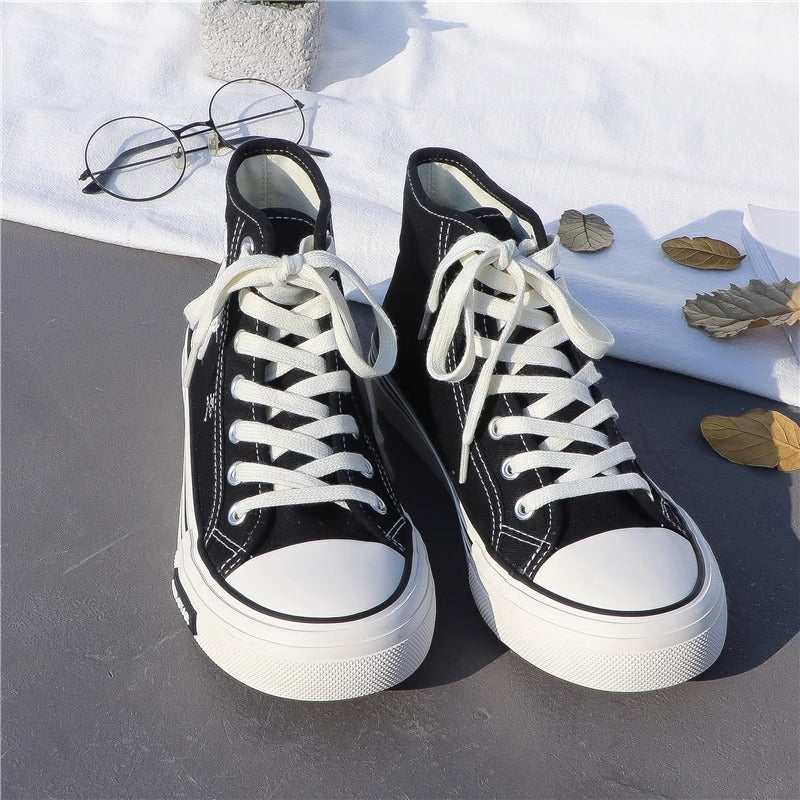 Women's Cute Bear Canvas High top Sneakers Lace up Tennis Shoes