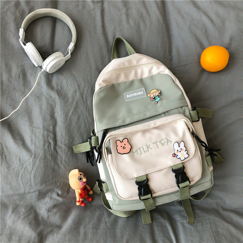 Kawaii School Backpack with Cute Accessories for Girls Teen