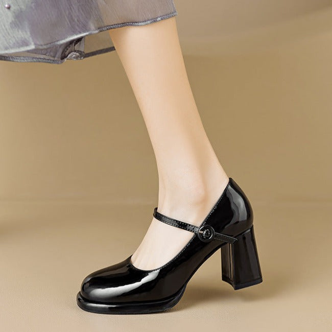 Block Heel Mary Janes Pumps Dress Shoes