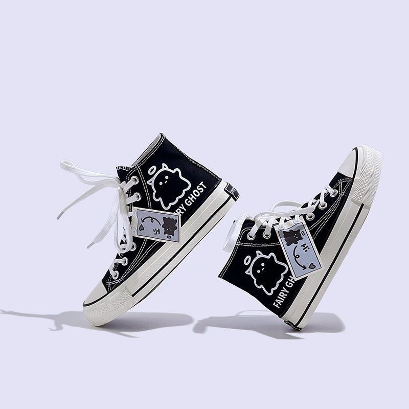 Mens Students Fairy Ghost High Top Canvas Sneakers