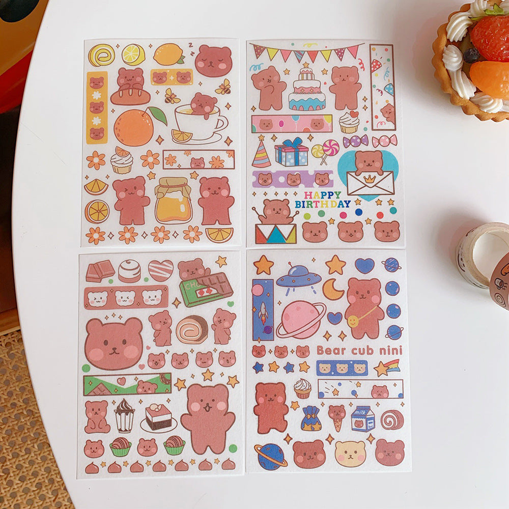 Kawaii Girl Bear Stickers