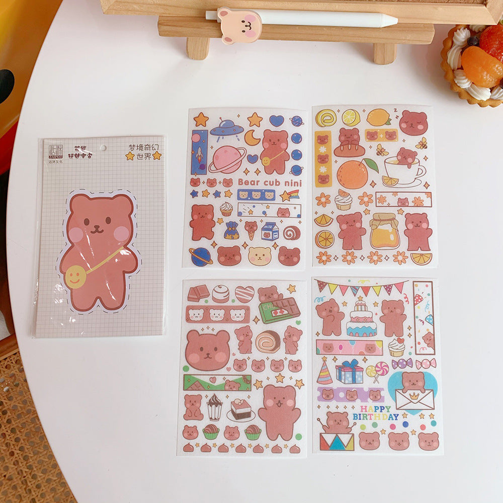 Kawaii Girl Bear Stickers