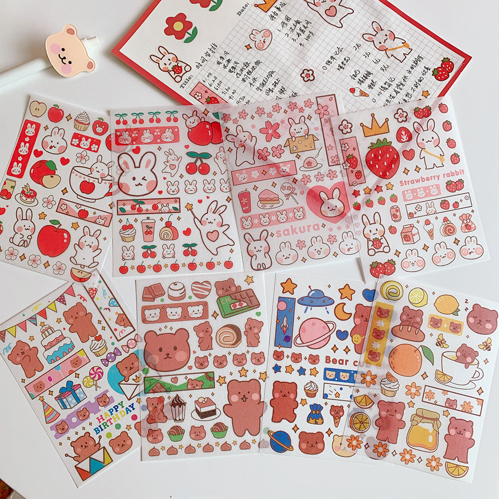 Kawaii Girl Bear Stickers