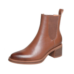 Women's Pointed Leather Handmade Chelsea Boot