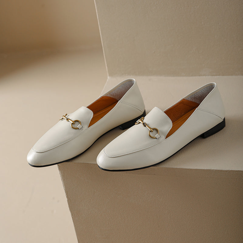 Flat Comfort Leather Handmade Loafers for Women