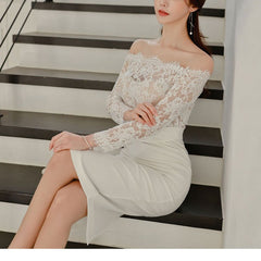 Women's Off Shoulder Holiday Skinny Midi Party Dress