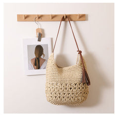 Elena Woven Tassel Shoulder Bag