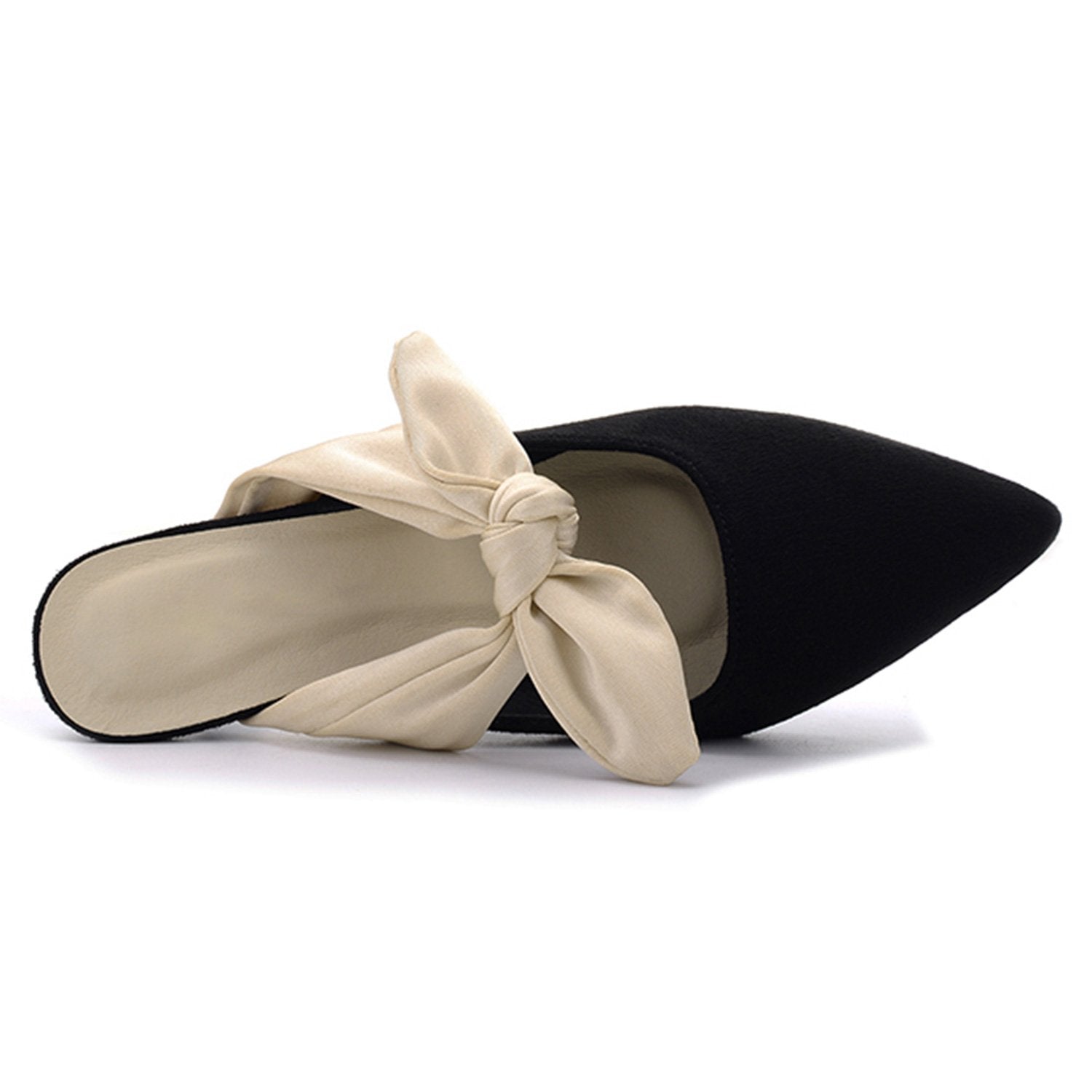 Suede Bow-knot Kitten Heel Mule