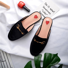 Velvet Heart Oxford Slide Slip On Flat Mules