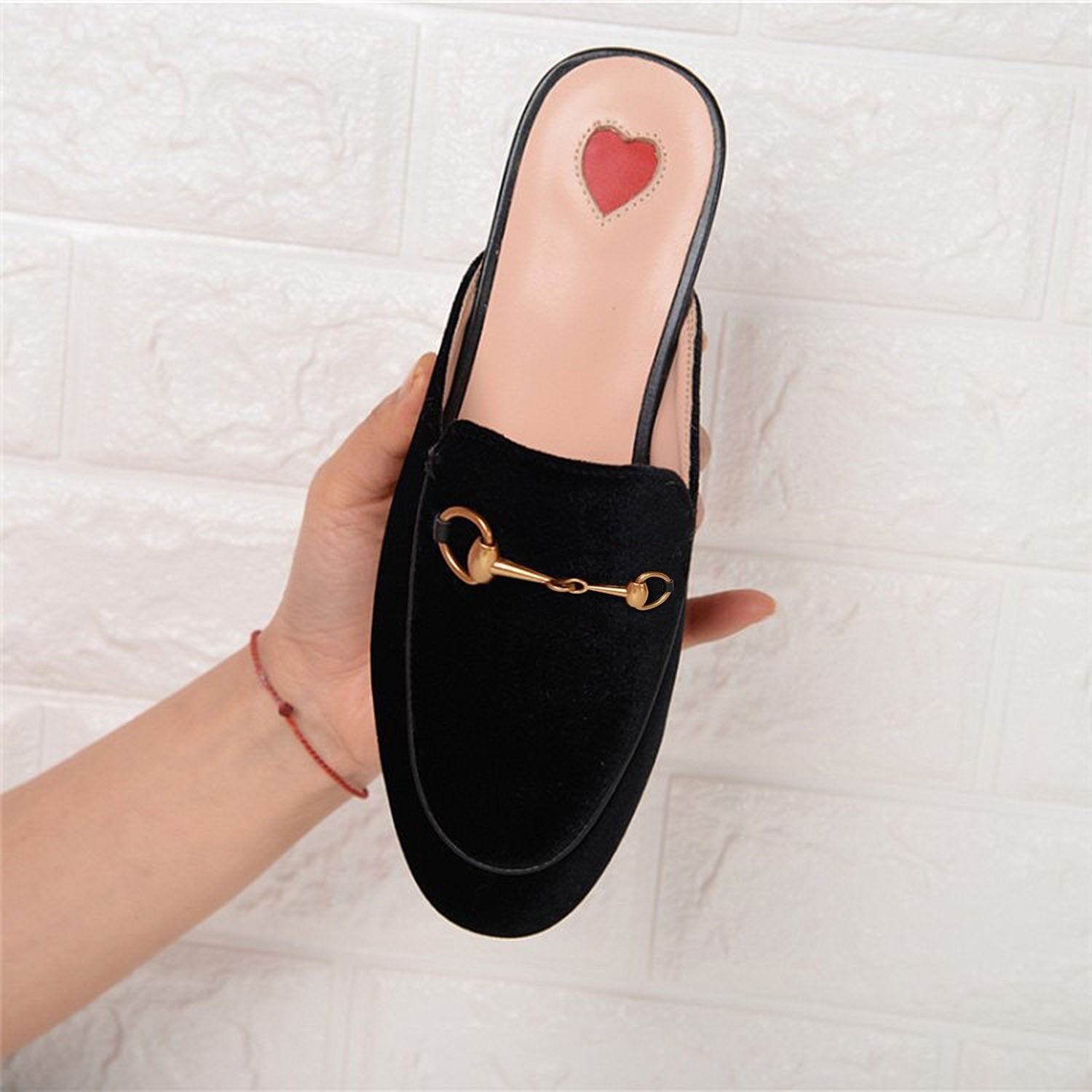 Velvet Heart Oxford Slide Slip On Flat Mules