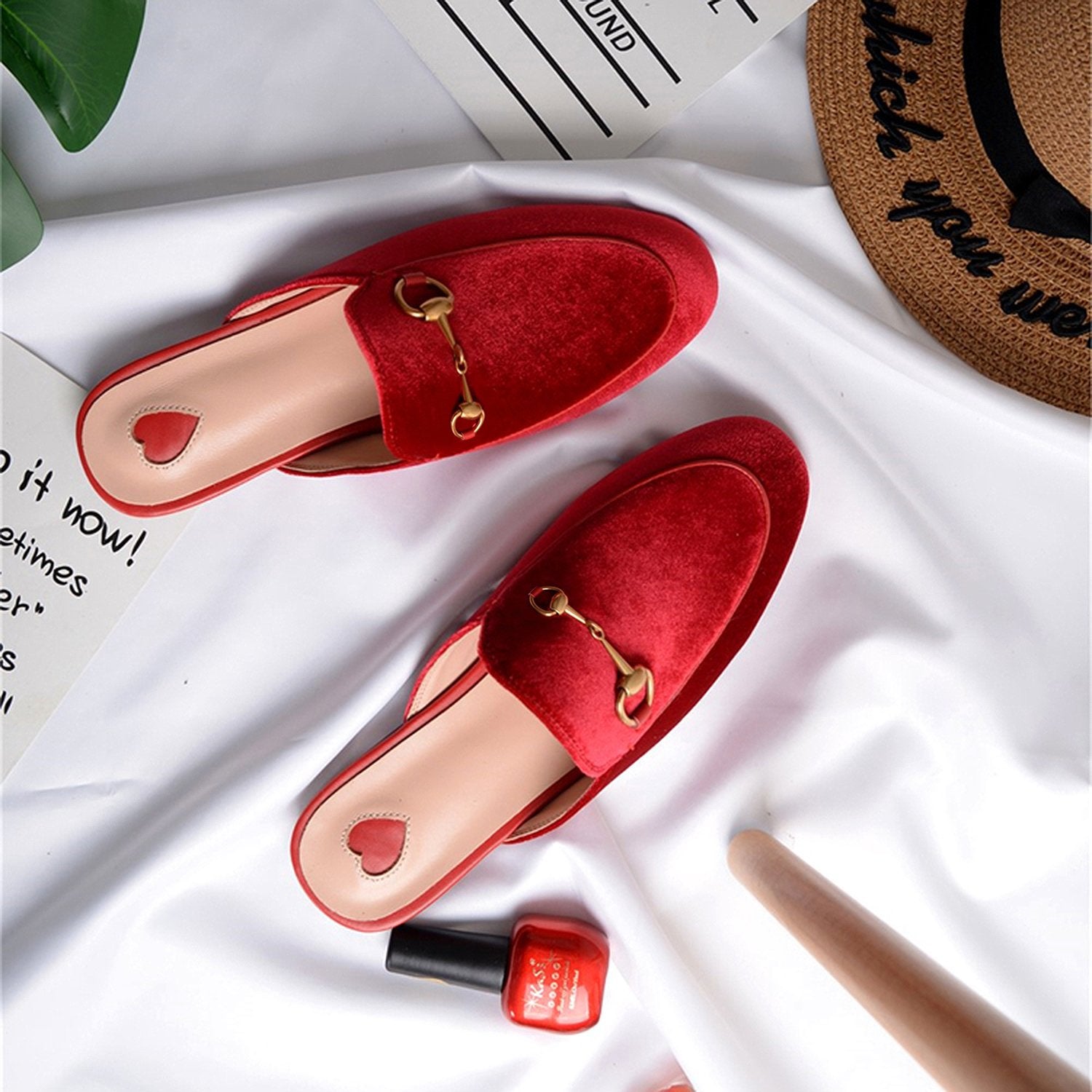 Velvet Heart Oxford Slide Slip On Flat Mules