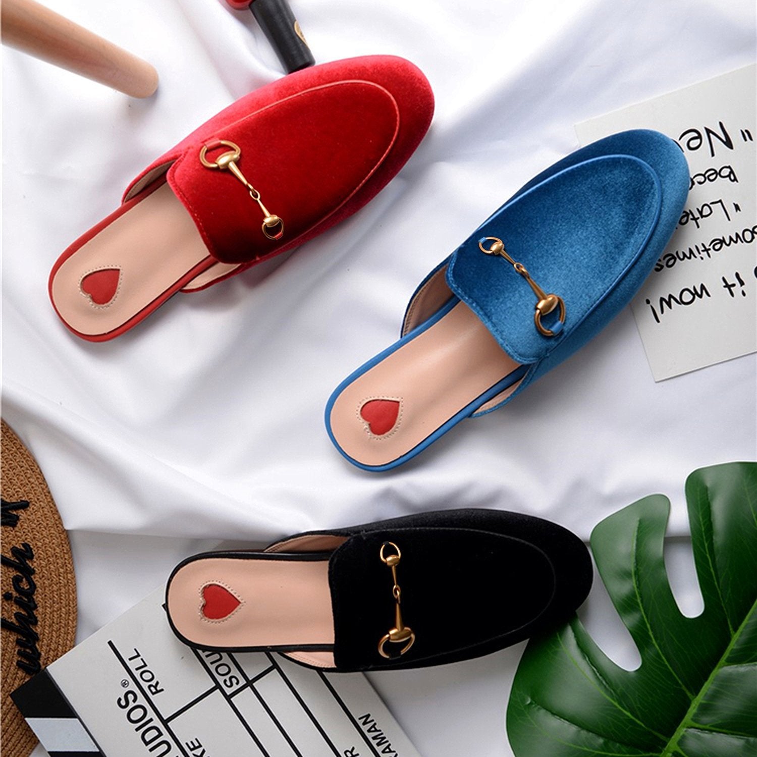 Velvet Heart Oxford Slide Slip On Flat Mules