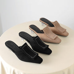 Matte Velvet Mules Plush Size