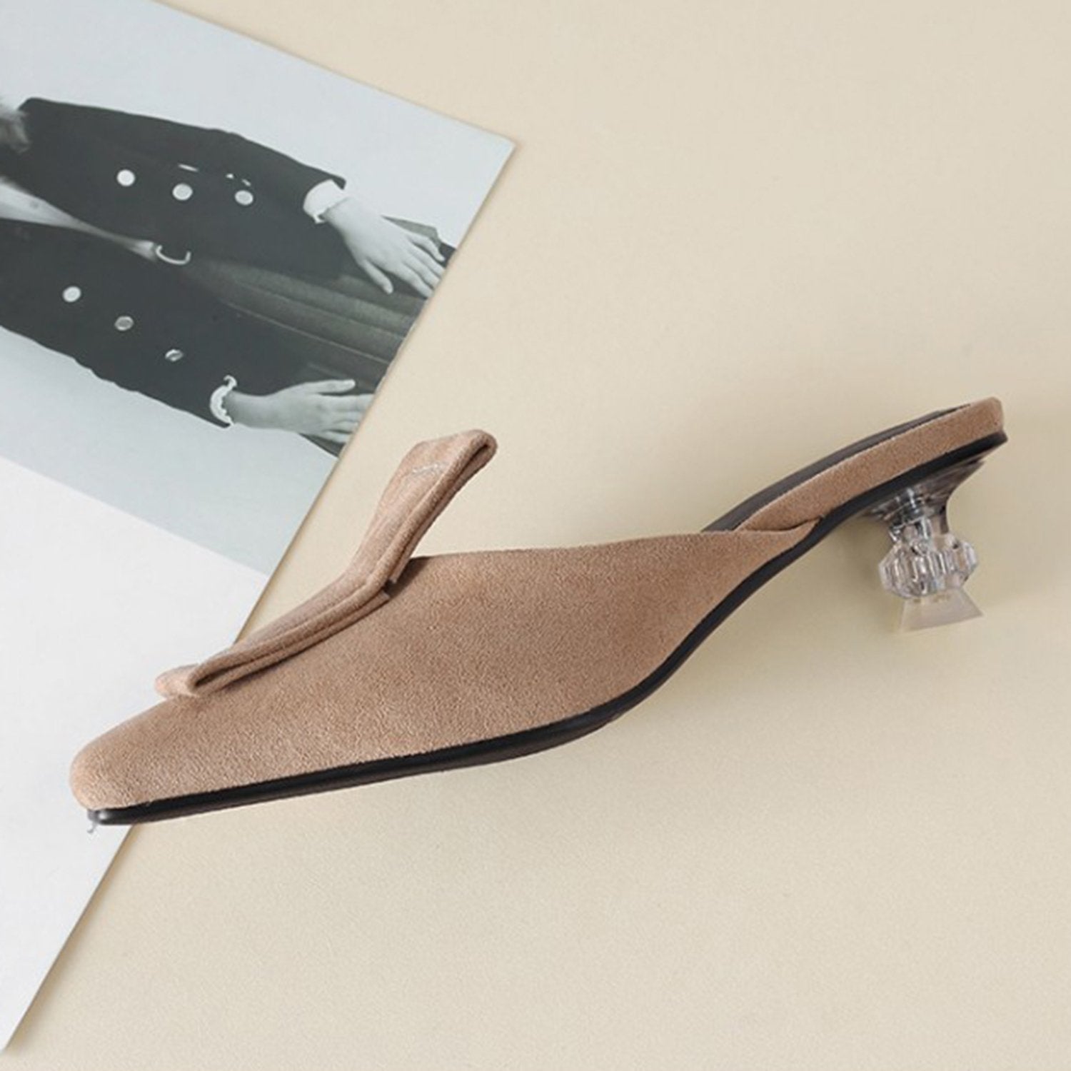 Matte Velvet Mules Plush Size