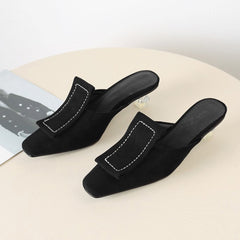 Matte Velvet Mules Plush Size