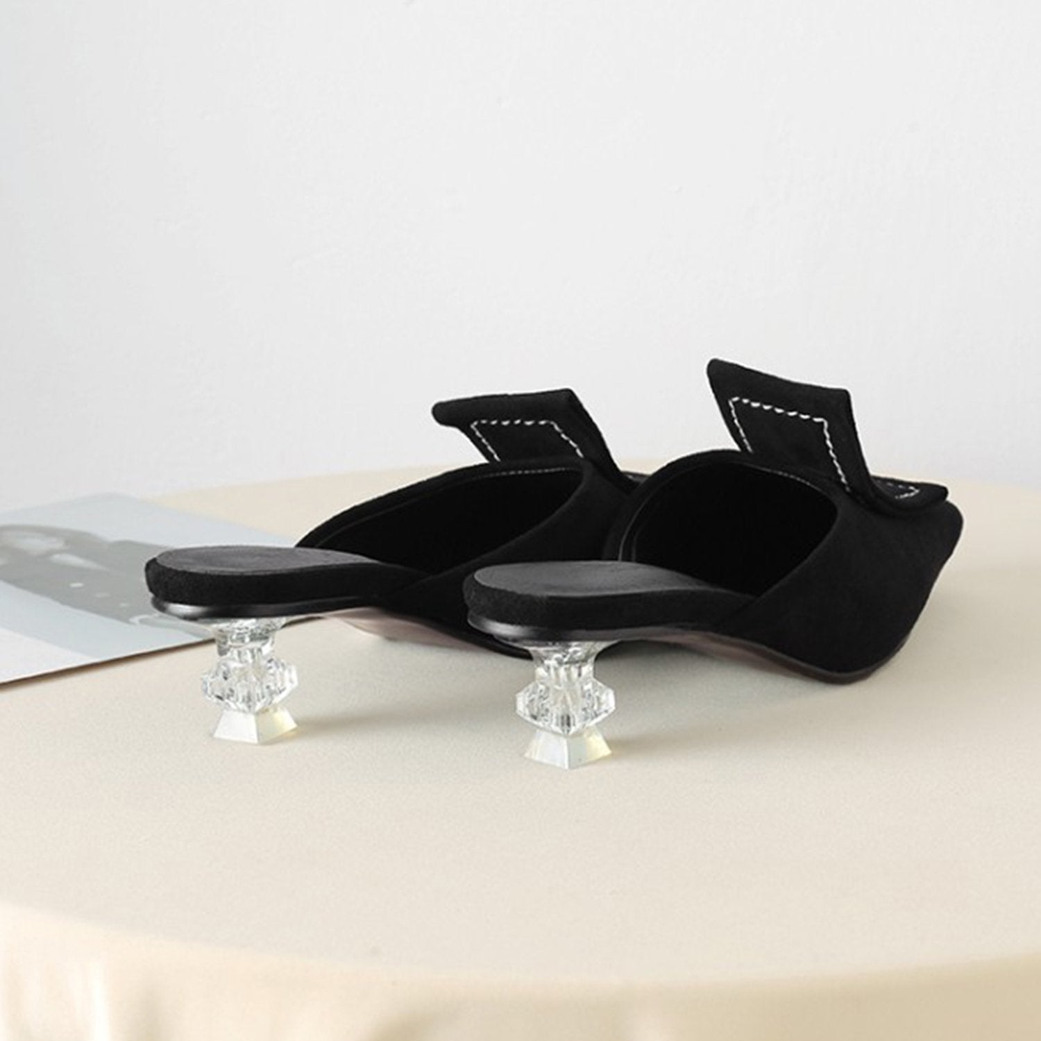 Matte Velvet Mules Plush Size