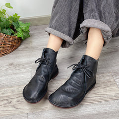 Handmade Shoes Ankle Boots Retro Leather Short Boots