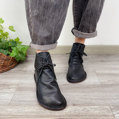 Handmade Shoes Ankle Boots Retro Leather Short Boots