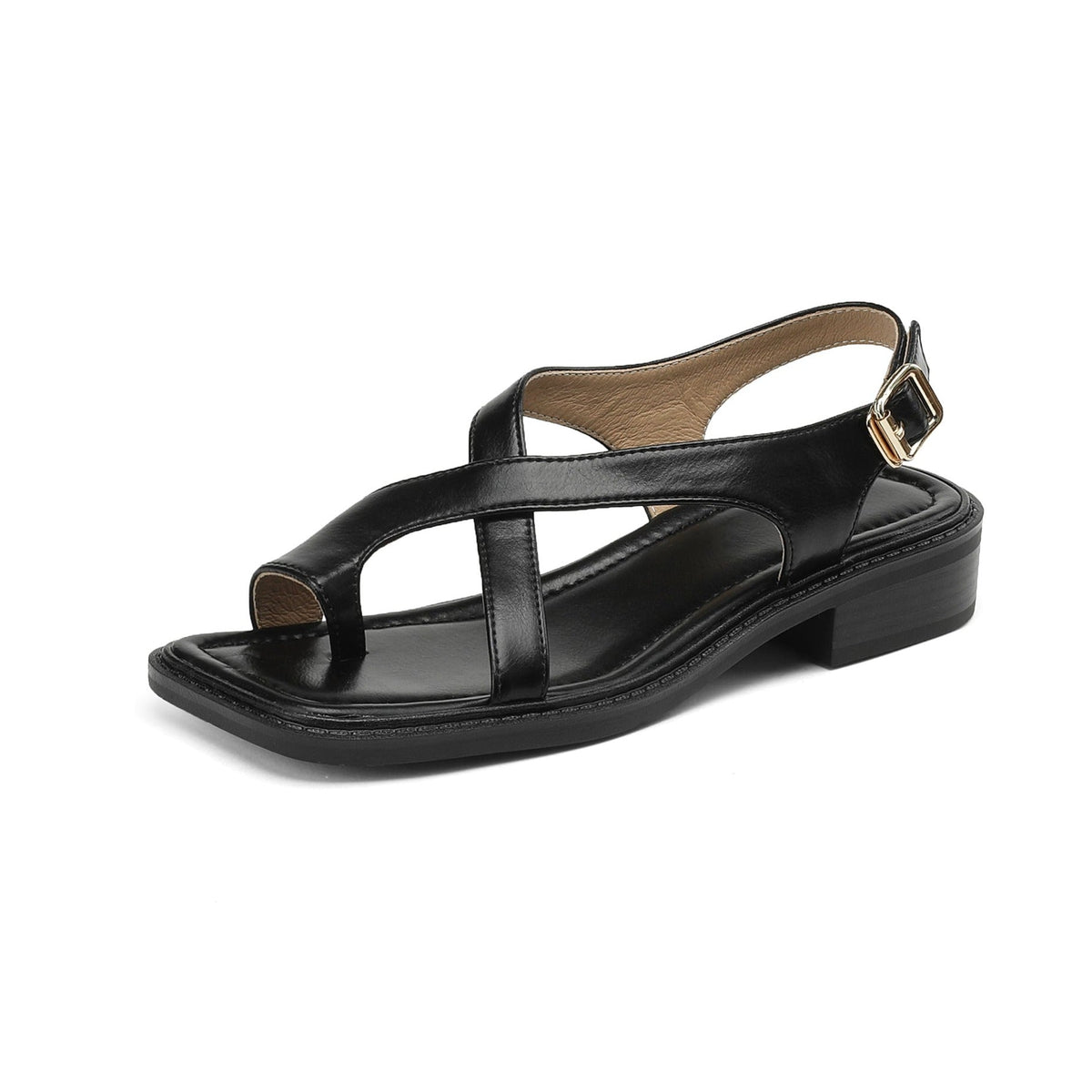 Summer Leather Comfortable Cross Straps Flat Sandals