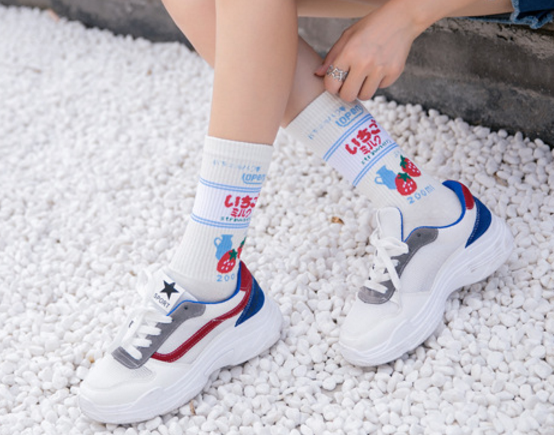 Lovely Strawberry Milk Socks 4 Pair
