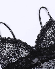 Halloween Spider Web Print Cami Top