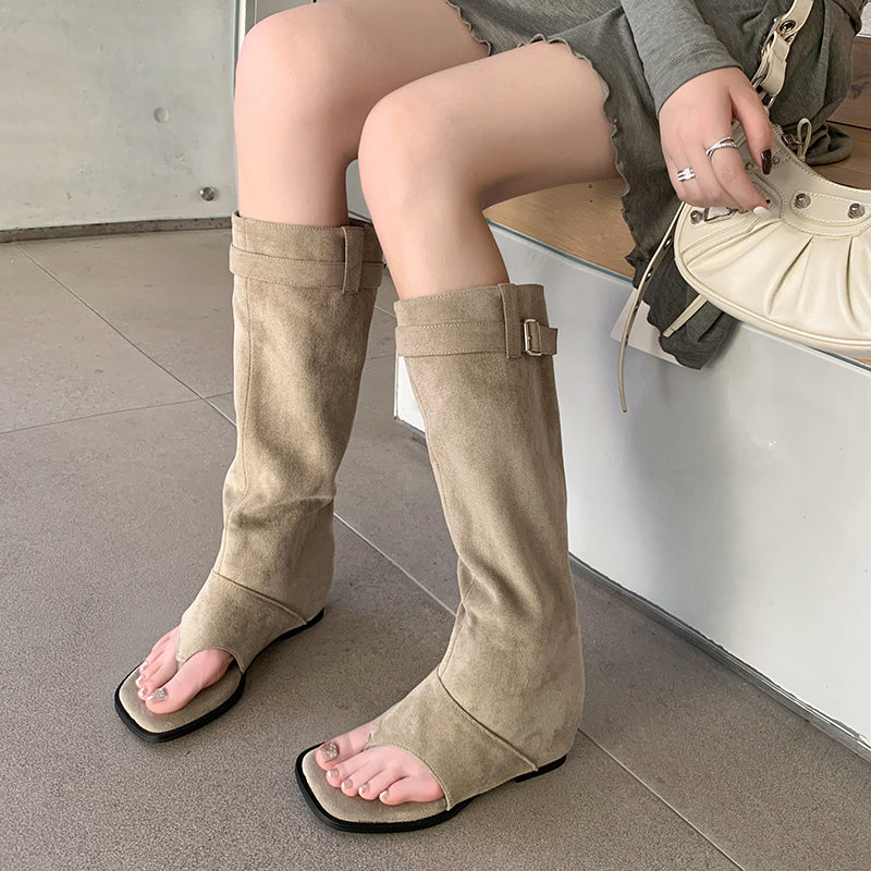 Open Toe Inside Height Sandals Summer Boots