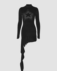 Condemmed High Neck Diamante Dress