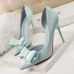 Pointed Toe Bowknot Heels Formal Shoes, Dress Shoes