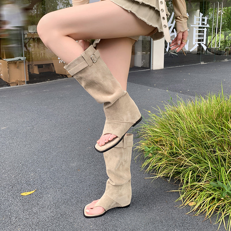 Open Toe Inside Height Sandals Summer Boots