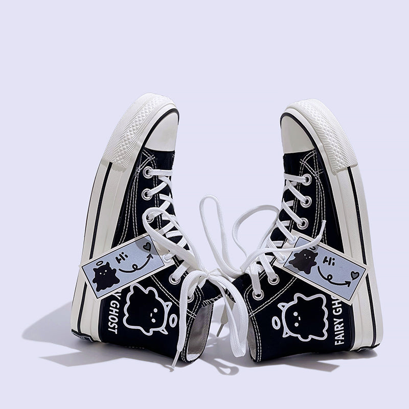 Mens Students Fairy Ghost High Top Canvas Sneakers