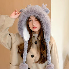 Cute Deer Antler Ear Protection Thickened Plus Fleece Hat