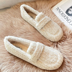 Cute Winter Warm & Soft Plush Fur Loafers Shoes