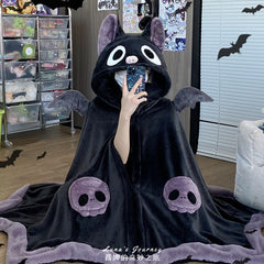 Halloween Bat Blanket Cape Blanket Hoodie