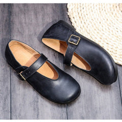 Retro Soft Leather Handmade Flat Shoes
