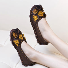 Handmade Ethnic Flowers Comfortable Retro Shoes Loafer