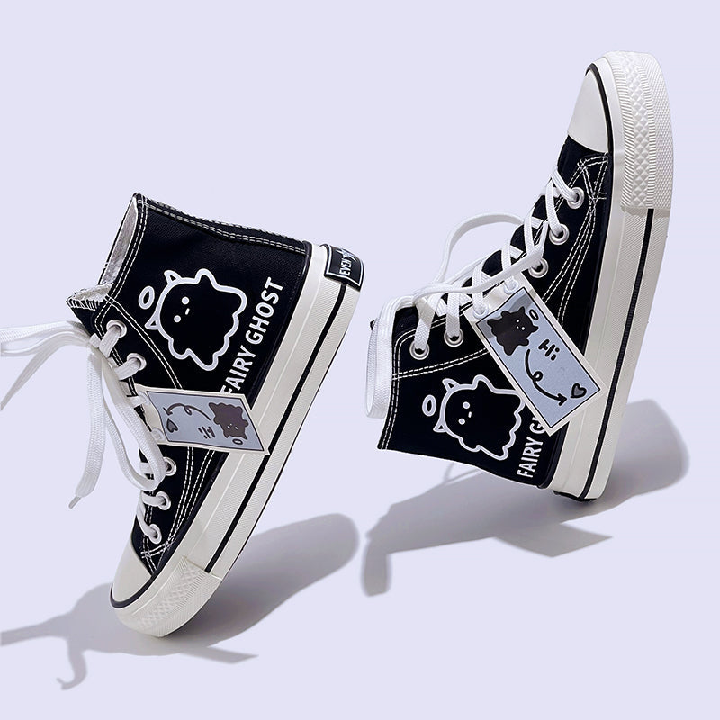 Mens Students Fairy Ghost High Top Canvas Sneakers