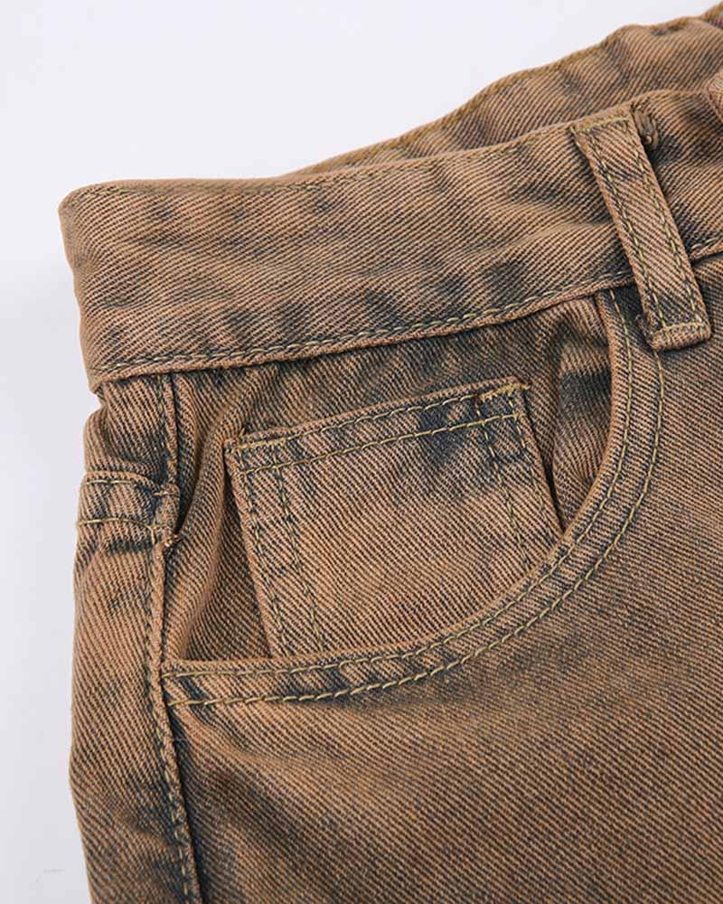 High Neck Denim Jeans