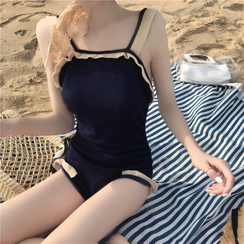 Cute Ruffled Sleeveless Monokini Swimsuit One Piece