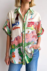 Frida Art Print Button-Up Shirt