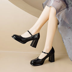 Block Heel Mary Janes Pumps Dress Shoes